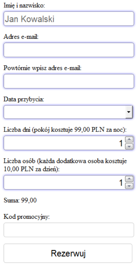 Przykładowy formularz HTML5