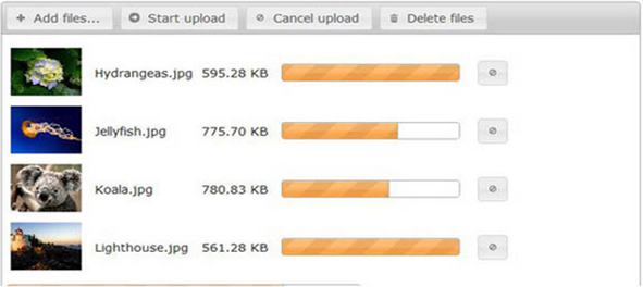 jQuery File Upload - zrzut ekranu