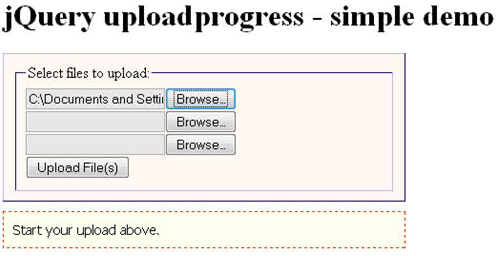 jQuery uploadprogress - zrzut ekranu